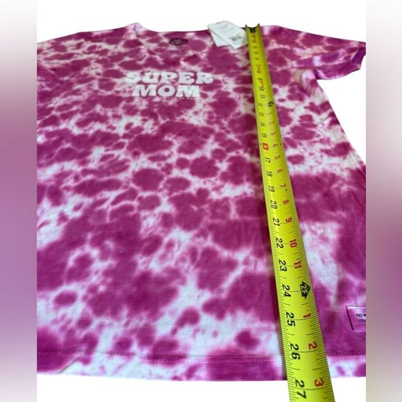 Life Is Good Pink Tie Dye Super Mom Crusher Tee Short Sleeve Womens Medium NEW - Picture 6 of 10